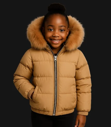 Brick Leather Puffer Jackets